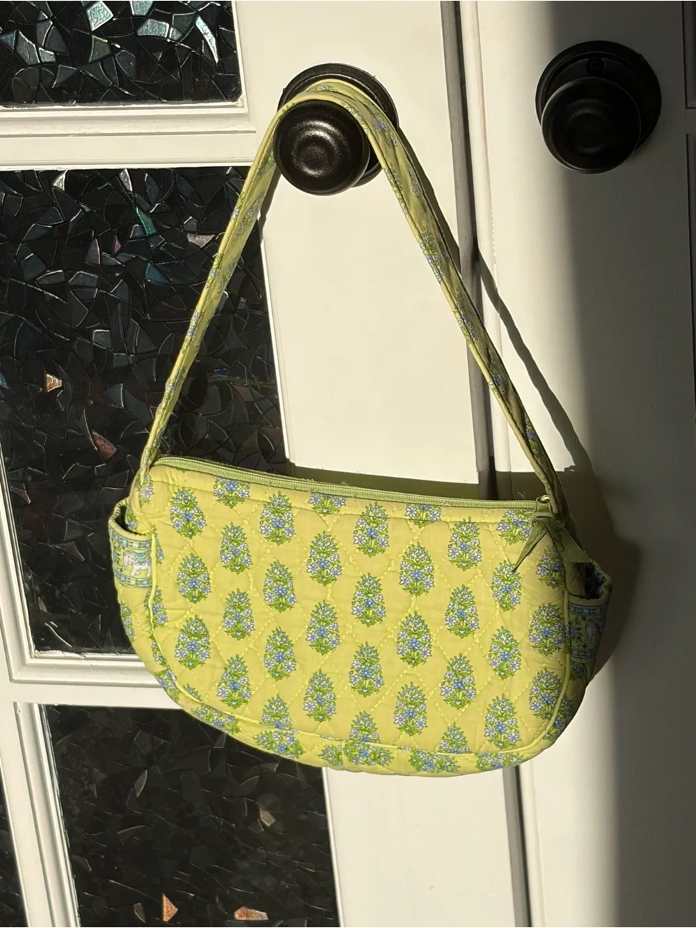 Vera Bradley Citrus Elephant Quilted Shoulder Bag & Matching Wallet Set